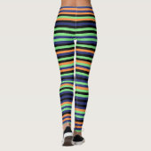 ハロウィーンカボンプキンオレンジブラックブルーウォメンストライプのズ レギンス (裏面)