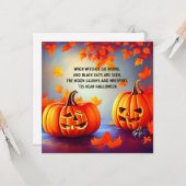ハロウィーンカボンプキンスハロウィーンのカボチャのちょうちんオータムオレンジカ カード (正面/裏面インサイチュ)