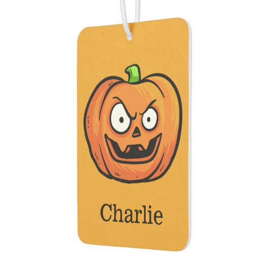 ハロウィーンカボンプキンス名前をカスタムするエアーフレッシュナー カーエアーフレッシュナー (左)