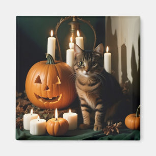 ハロウィーンカボンプキンズキャットカワイイ不気味フェスティバル魔法 マグネット