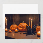 ハロウィーンカボンプキンズキャットカワイイ不気味フェスティバル魔法 招待状 (正面/裏面)