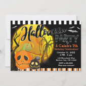 ハロウィーンカボンプキンムーンライトコスチュームパーティー 招待状 (正面)