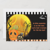 ハロウィーンカボンプキンムーンライトベビーシャワー 招待状 (裏面)