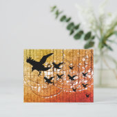 ハロウィーンカラスが城焼け幽霊のよく出るの間を飛ぶ ポストカード (スタンド正面)