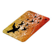 ハロウィーンカラスが城焼け幽霊のよく出るの間を飛ぶ マグネット (左側)