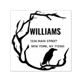 ハロウィーンカラスリース差出人住所ファミリー名 セルフインキングスタンプ (デザイン)