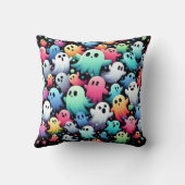 ハロウィーンカラフル幽霊パターン クッション (裏面)