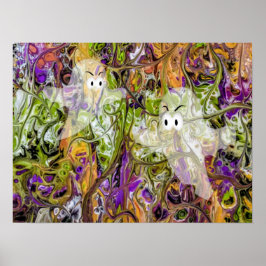 ハロウィーンカラー(幽霊たち付) ポスター