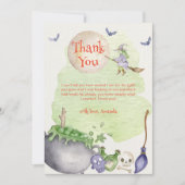 ハロウィーンカルドロンベビーが醸造シャワー サンキューカード (正面)