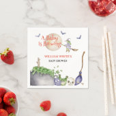 ハロウィーンカルドロンベビーが醸造シャワー スタンダードカクテルナプキン (インサイチュ)