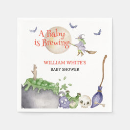 ハロウィーンカルドロンベビーが醸造シャワー スタンダードカクテルナプキン