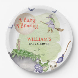 ハロウィーンカルドロンベビーが醸造シャワー ペーパープレート