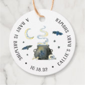 ハロウィーンカルドロンベビーシャワー フェイバータグ (正面)