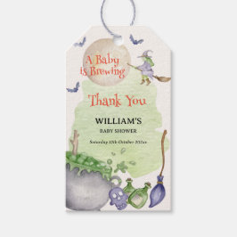 ハロウィーンカルドロンベビー醸造シャワーありがとう ギフトタグ