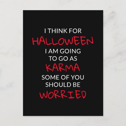 ハロウィーンカルマことわざ ポストカード (正面)