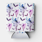 ハロウィーンカローズこうもりピンクパープルウォーター色 缶クーラー (正面)