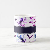 ハロウィーンカローズこうもりモノグラムパーソナライズされた名 コーヒーマグカップ (中央)