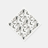 ハロウィーンカローズこうもり白黒の水色 スタンダードカクテルナプキン (角)