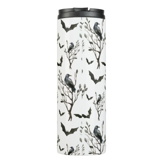 ハロウィーンカローズこうもり白黒の水色 タンブラー (裏面)