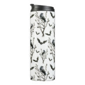 ハロウィーンカローズこうもり白黒の水色 タンブラー (回転右)