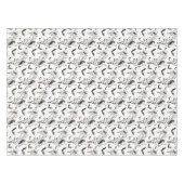 ハロウィーンカローズこうもり白黒の水色 テーブルクロス (正面(横))