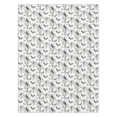 ハロウィーンカローズこうもり白黒の水色 テーブルクロス (正面)