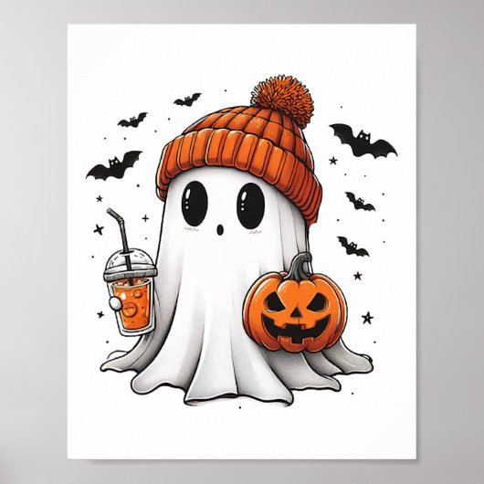 ハロウィーンカワイイ幽霊スパイスウーメン秋不気味シー ポスター (正面)