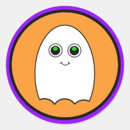 ハロウィーンカートゥーン幽霊 ラウンドシール