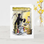 ハロウィーンカードの死神 カード (黄色い花)