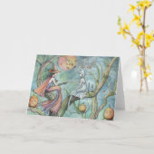 ハロウィーンカードウィッチと幽霊 カード (黄色い花)