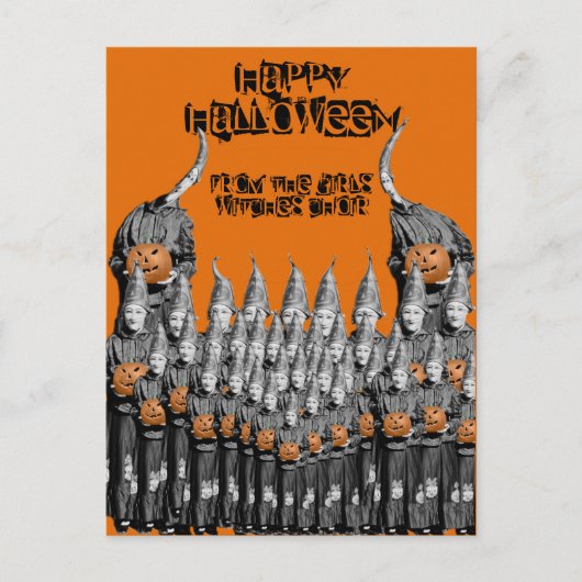 ハロウィーンカードガールズウィッチコーラス1930の写真 ポストカード (正面)