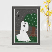 ハロウィーンカード幽霊たちへの愛の送信キスをする カード (黄色い花)