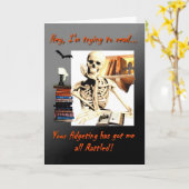 ハロウィーンカード、ス読ケルトンズ、ガラガラ、ユーモア カード (黄色い花)