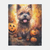 ハロウィーンカーンテリアとカボチャ怖い フリースブランケット (正面)