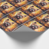 ハロウィーンカーンテリアとカボチャ怖い ラッピングペーパー (角)