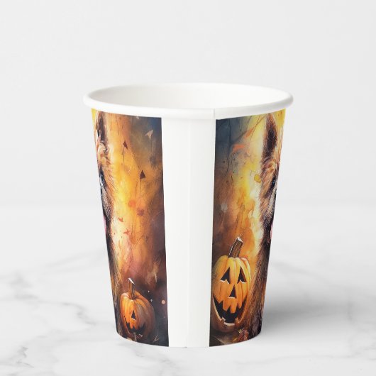 ハロウィーンカーンテリアとカボチャ怖い 紙コップ (右)
