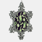 ハロウィーンカ不気味ウトスケルトンボーンズスカル スノーフレークピューターオーナメント (左)