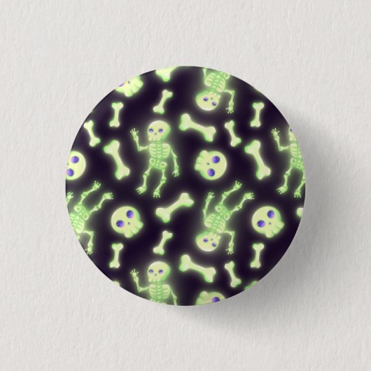 ハロウィーンカ不気味ウトスケルトンボーンズスカル 缶バッジ (正面)