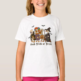 ハロウィーンガチョウの衣装をホックトリックまたは治療 Tシャツ