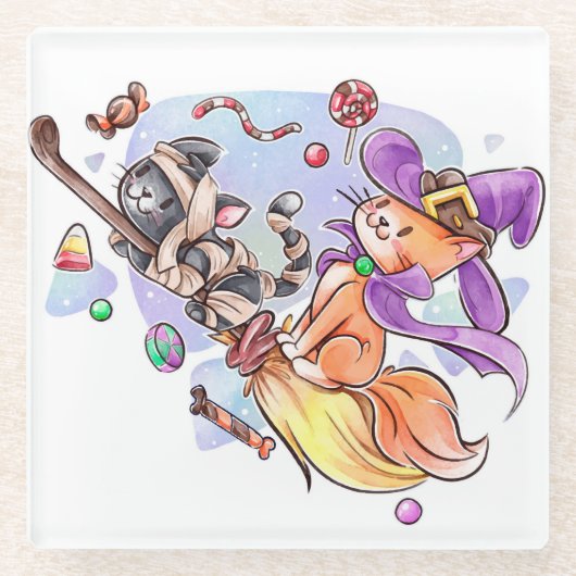 ハロウィーンガラスコースター ガラスコースター (正面)