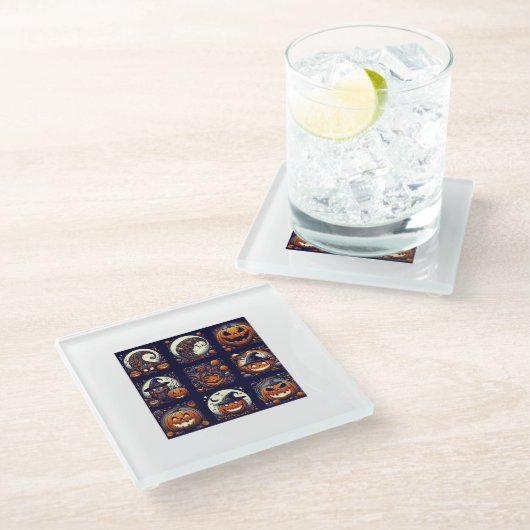 ハロウィーンガラスコースター ガラスコースター (アングル)