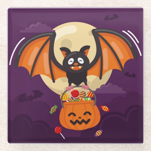 ハロウィーンガラスコースター ガラスコースター (正面)