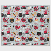 ハロウィーンガールのお誕生日ケーキ名怖いおもしろい ラッピングペーパー (フラット)