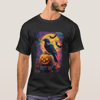 ハロウィーンガールズデザインボーイズクロウカボンプキンキッズホール Tシャツ