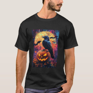 ハロウィーンガールズデザインボーイズクロウカボンプキンキッズホール Tシャツ