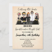 ハロウィーンガールズナイトアウトデイオブザデッド誕生日 招待状 (正面)