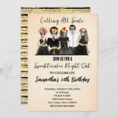 ハロウィーンガールズナイトアウトデイオブザデッド誕生日 招待状 (正面/裏面)