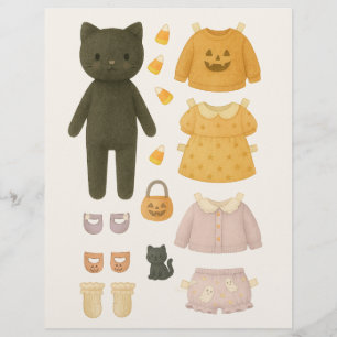 ハロウィーンガールブラックキャットウォーター紙人形 チラシ
