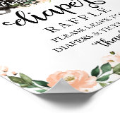 ハロウィーンガールベイビーシャワーおむつラッフルゲームサイン ポスター (角)