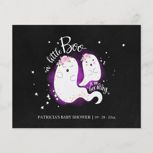 ハロウィーンガールベビーシャワーアドバイスカード (裏面)